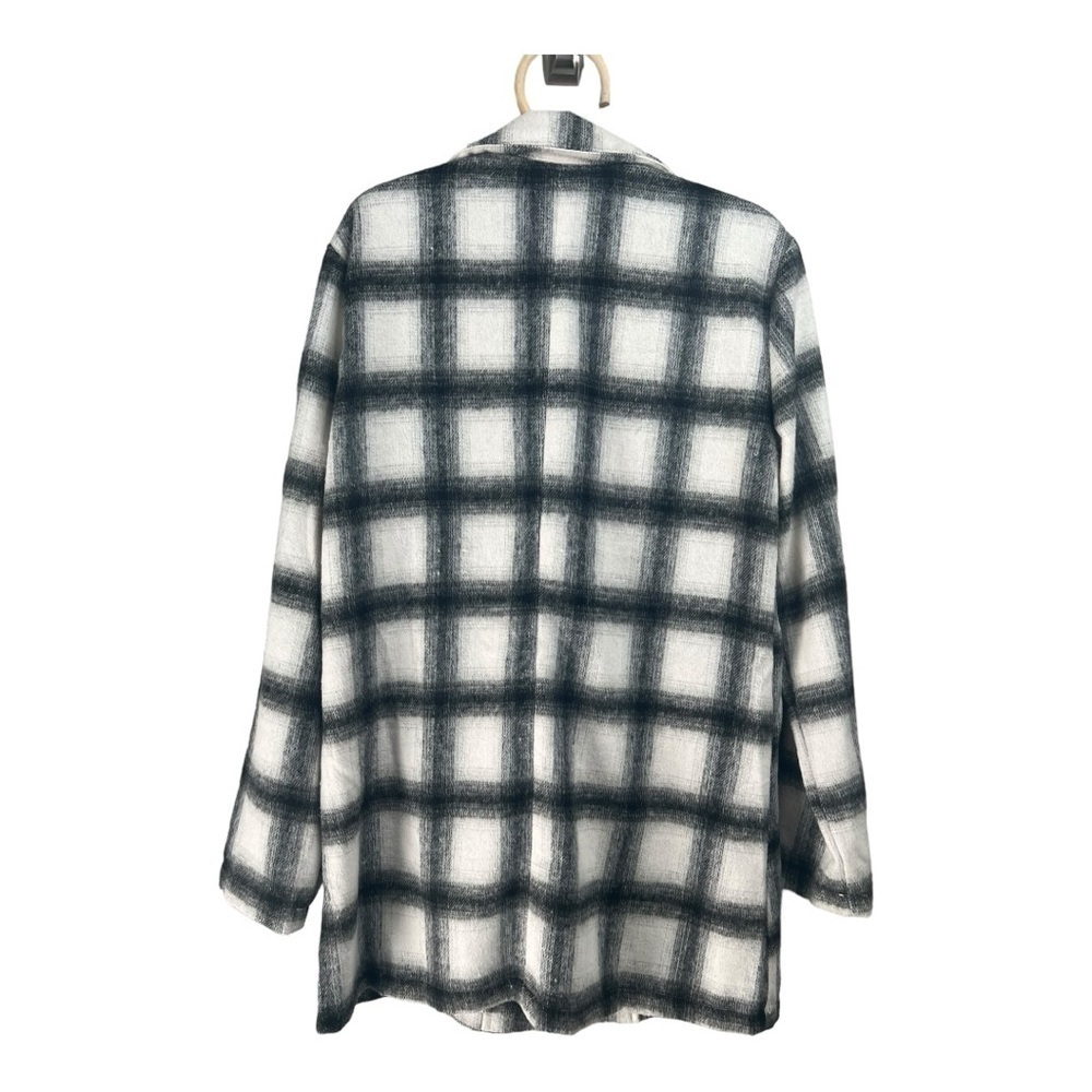 Boutique LA Checkered Black White Long Blazer Jacket Size Large Super Soft ! BTC - Picture 5 of 12